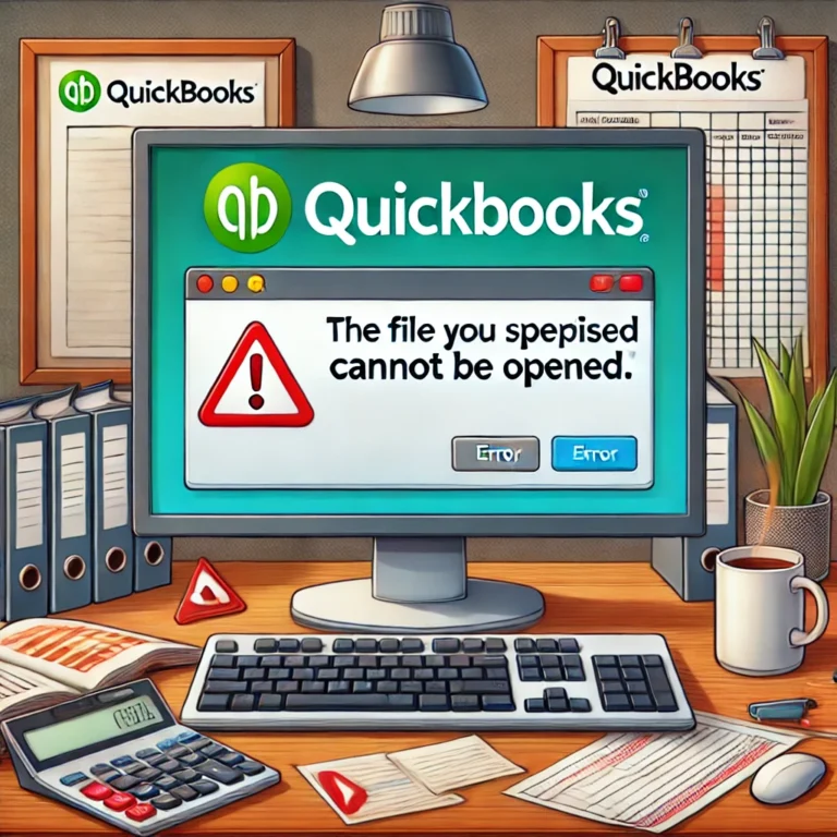Error- “The File You Specified CannotBe Opened” When You OpenQuickBooks